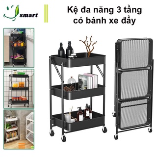 Kệ đa năng để đồ 3 tầng gấp gọn di dộng, giá kệ spa, nhà bếp, nhà tắm dành cho gia đình hàng nhập khẩu