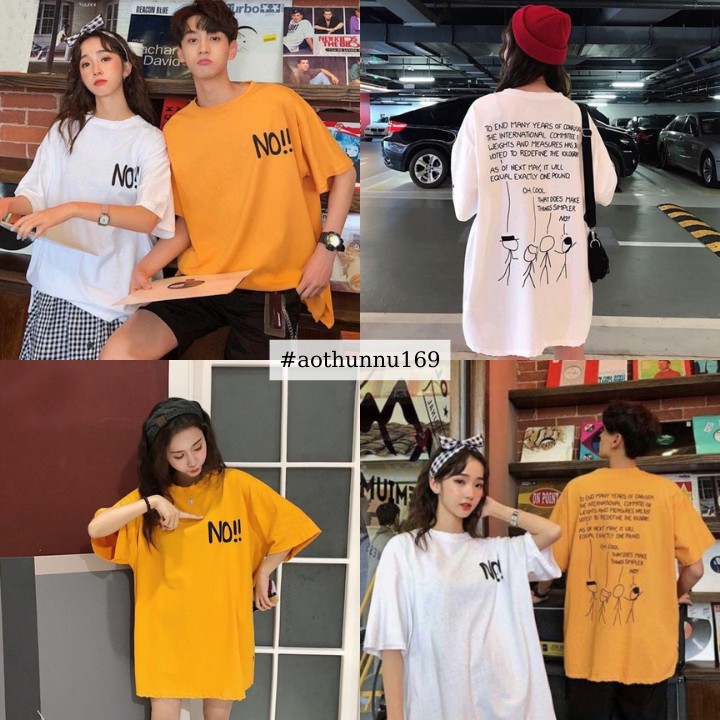 Áo Thun Đôi Tình Nhân Unisex In Logo Chữ NO ATN6163