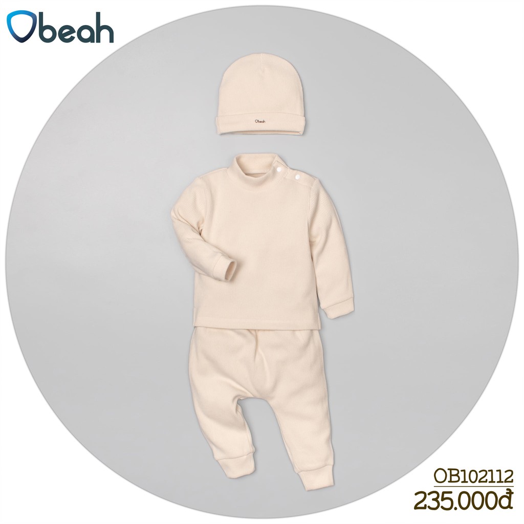 Obeah Set bộ kèm mũ chất liệu nhung tăm ấm áp Fullsize cho bé yêu từ 0 đến 24 tháng