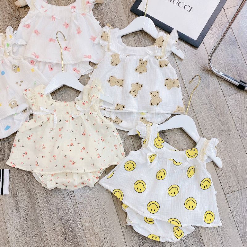 BỘ XÔ CÁNH TIÊN QUẦN BÈO MẶC HÈ CHO BÉ GÁI