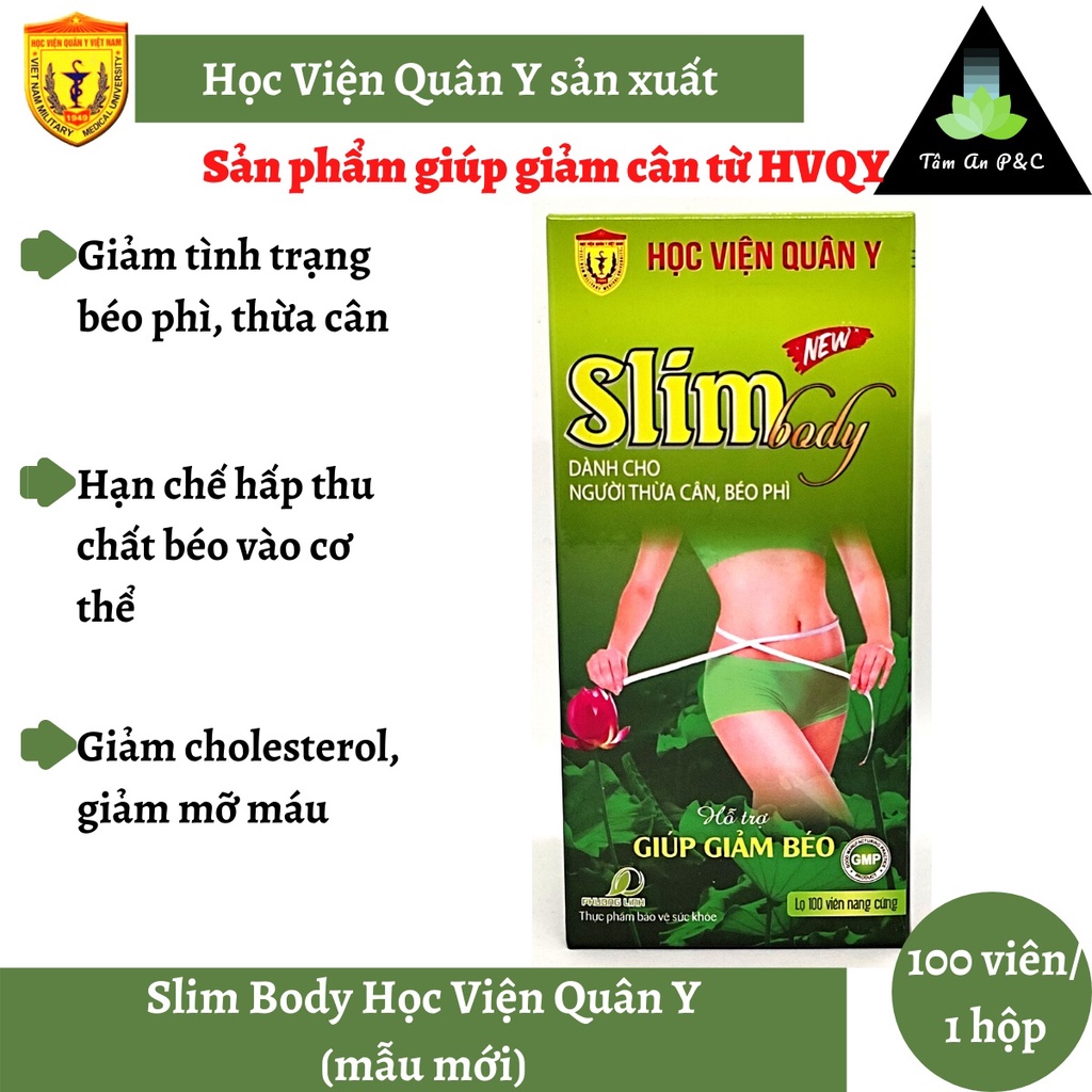 Viên Uống Giảm Cân Slim Body New Học Viện Quân Y - 100 Viên