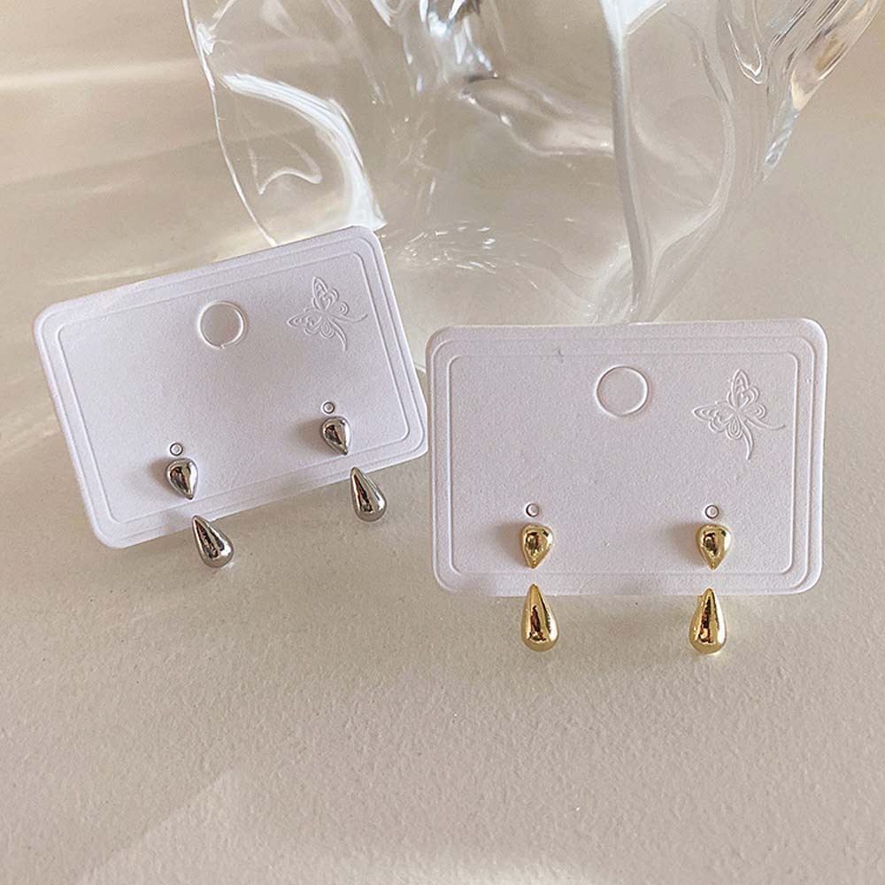 Khuyên Tai Hình Giọt Nước Hai Chiều Làm Từ Kim Loại 925 Phong Cách Hàn Quốc Thời Trang Cho Nữ