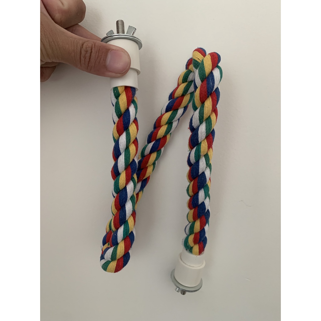 Thanh đứng dây thừng cotton uốn cong được tiện lợi dành cho vẹt