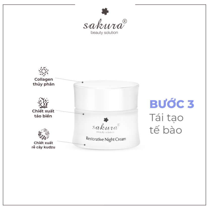 Kem dưỡng trắng, phục hồi da ban đêm Sakura Restorative Night Cream 30g