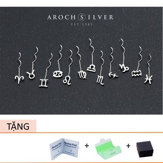 Bông Tai Bạc 925 Dáng Dài 12 Cung Hoàng Đạo