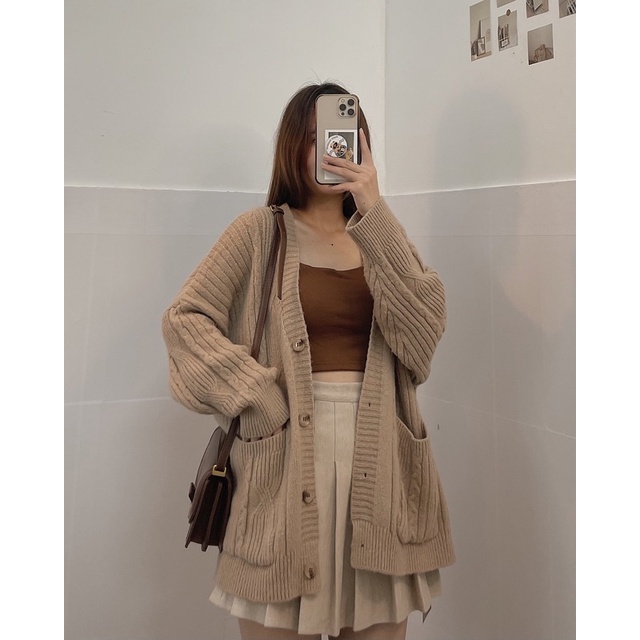 Áo cardigan len thừng (ảnh thật/ có sẵn)