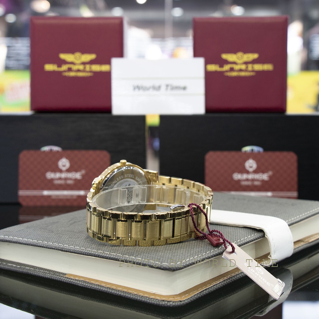 Đồng hồ pin, đồng hồ nam dây thép Sunrise DM1204SWA full box, kính sapphire chống xước, chống nước