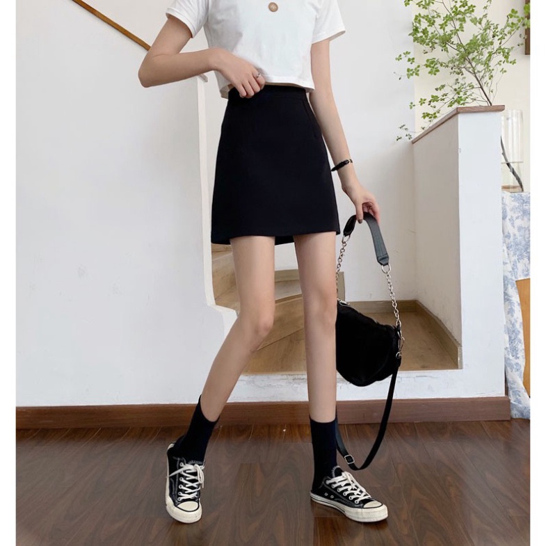 Quần váy chữ A ngắn màu đen CRCAV36 (ngoài váy bên trong có quần) pyenstore