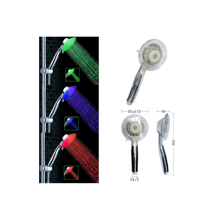 Đầu vòi sen đèn LED tự sáng, cảm ứng nhiệt đổi màu, vòi sen tắm chỉnh kiểu phun nước hoa mặt trời. vs10
