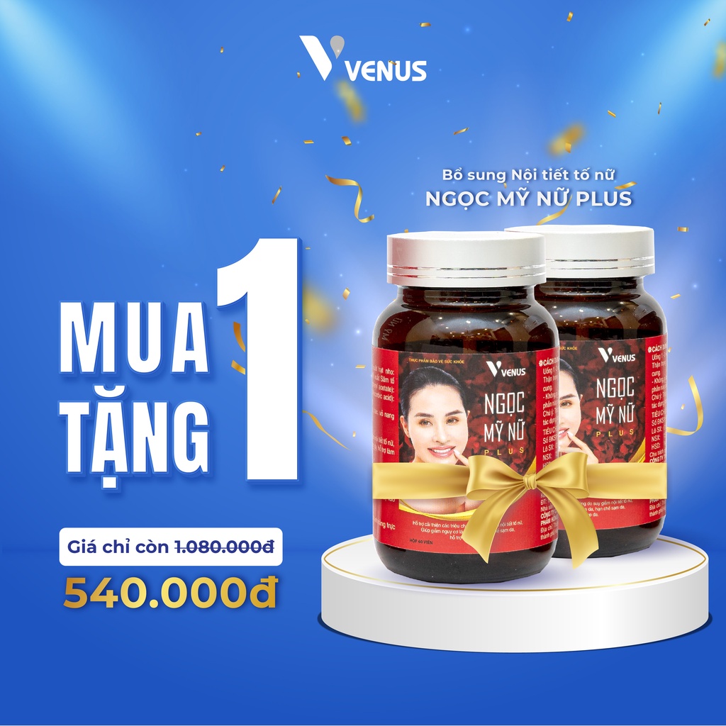 Viên uống nội tiết tố Ngọc Mỹ Nữ Plus VNS Group đẹp da, cải thiện cân bằng nội tiết tố nữ hộp 60 viên