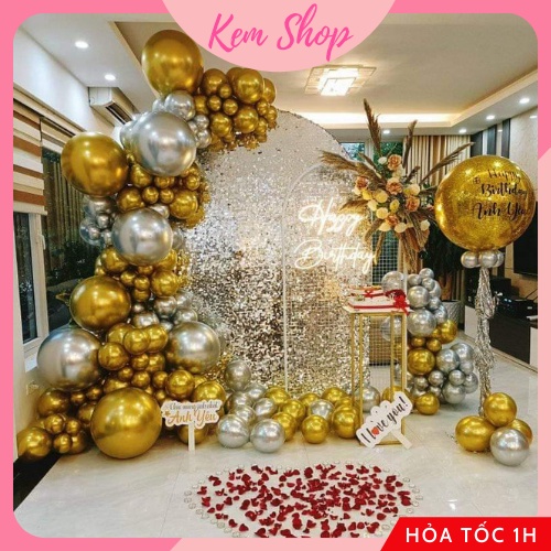 Set 20 Bóng Siêu Nhũ 10 Inch Đẹp Mắt Trang Trí Tiệc Sinh Nhật Party - Kem Shop K111