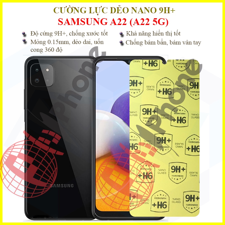 Dán cường lực dẻo nano trong hoặc nhám cho Samsung A22/ A22 5G