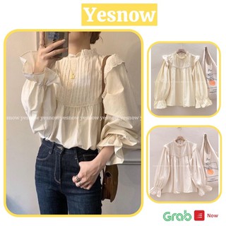 [Qùa Tặng Dây Buộc Tóc Bạn Nhé]Áo babydoll sơ mi cổ bèo kiểu dáng Hàn Quốc, áo sơ mi basic phong cách điệu đà