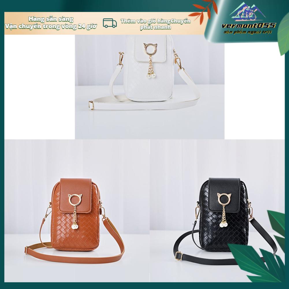 Vermont055 Túi đeo vai nhỏ Da PU thời trang Ins Style Ví điện thoại di động dành cho phụ nữ