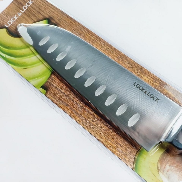 Dao Làm Bếp, Dao thái Lock&Lock Santoku 6.5 inch Thép Không Gỉ Sắc Bén CKK921