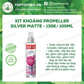 Xịt khoáng Propeller SOS Silver Matte cấp nước, kiềm dầu, giảm mụn, viêm, hỗ trợ làm đều màu da và mờ thâm mụn