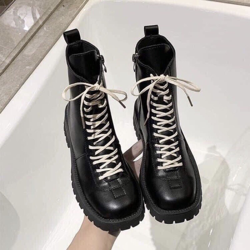 Giày Boot ulzzang nhiều dây Bốt Martin Đế Dày Kiểu Anh Thời Trang Thu Đông 2020 Cho Nữ boot