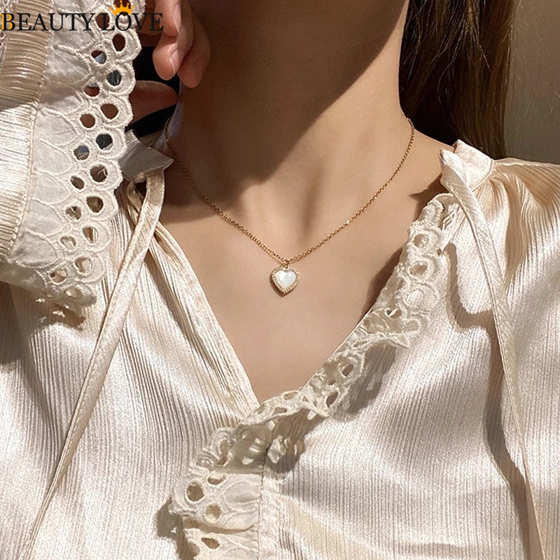 Vòng cổ Mặt Hình Trái Tim Phong Cách Retro Đơn Giản Thời Trang Dành Cho Nữ