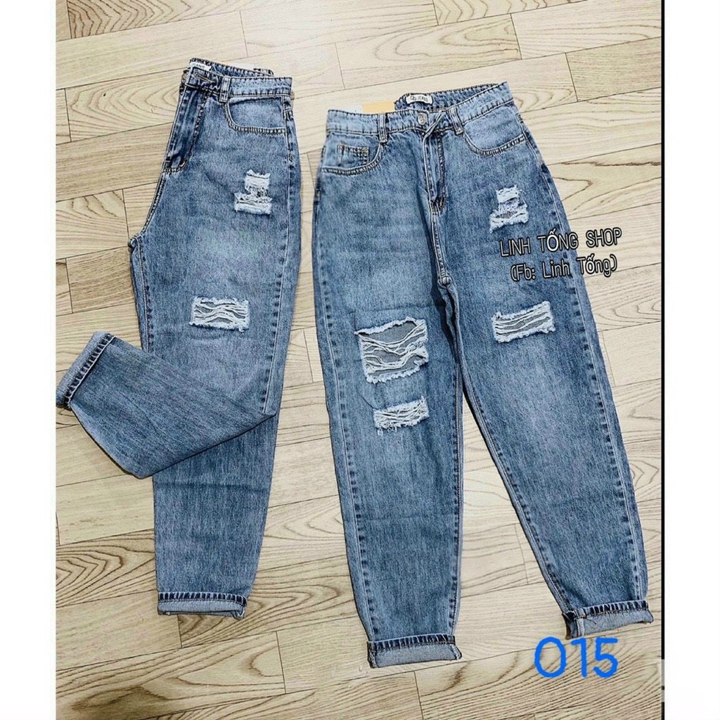 Quần Baggy jean nữ rách siêu hot NNH8888 cao cấp KV17