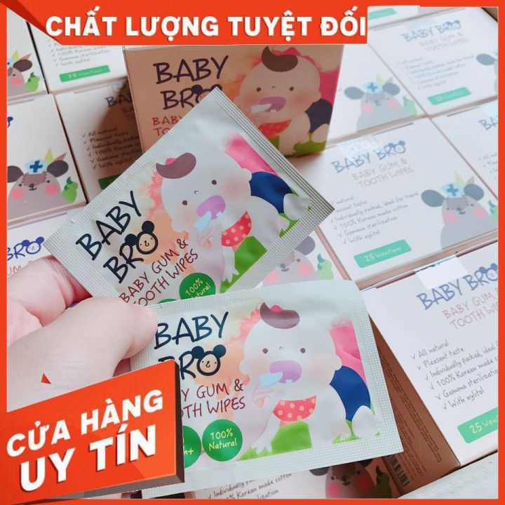 Gạc rơ lưỡi Baby Bro - Nhập khẩu Hàn Quốc - Baby Pro vệ sinh răng miệng cho bé