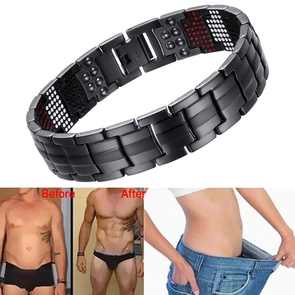 Vòng Tay Thép Titan Đen Nam Châm 4 Trong 1 Đức G8A5