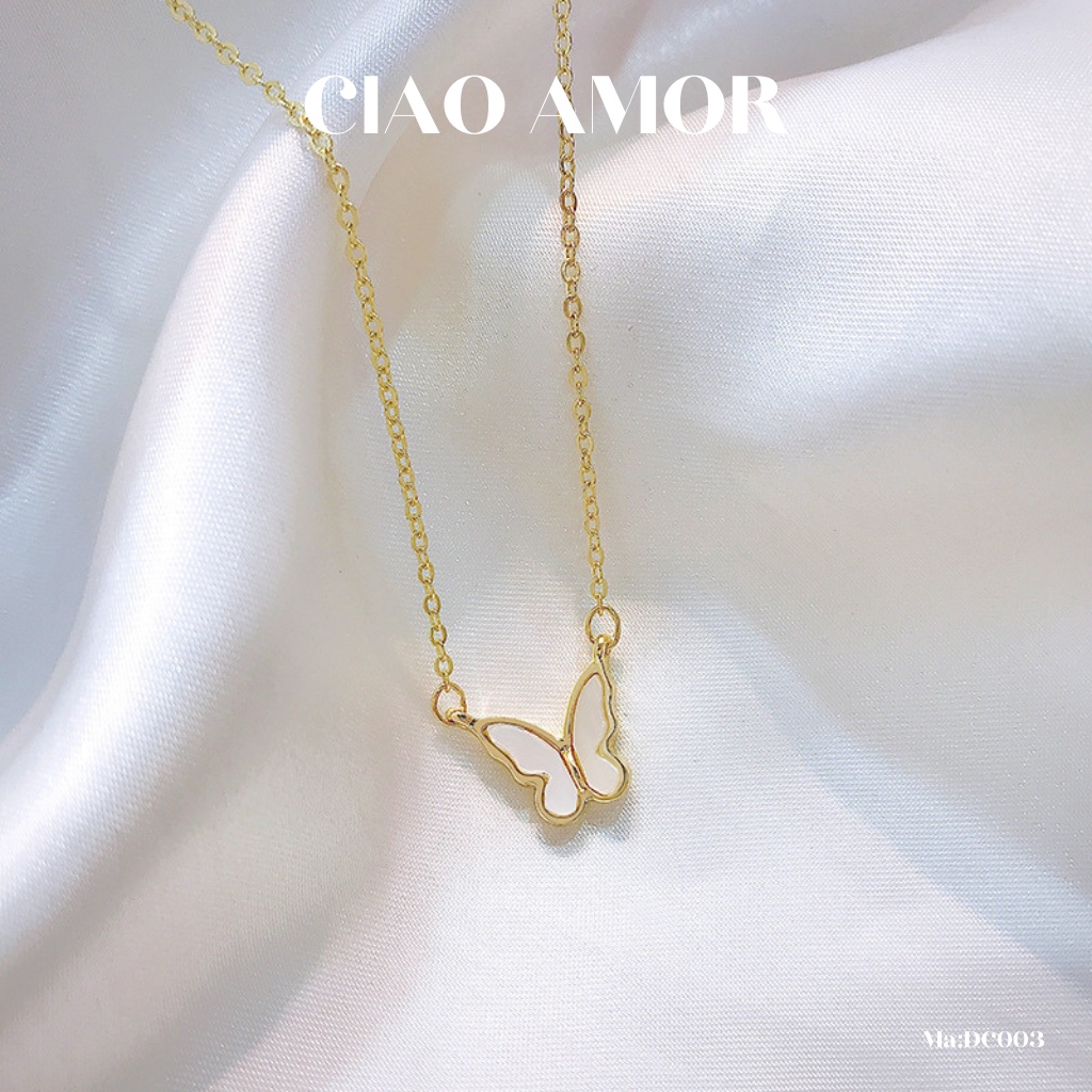 Dây chuyền nữ , Vòng cổ nữ Titan con bướm đơn giản thời trang Hàn Quốc Trang sức Ciao Amor - Mã DC003