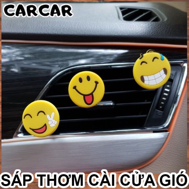 Sáp thơm ô tô cài cửa gió hình Emoji nhún nhảy ngộ nghĩnh