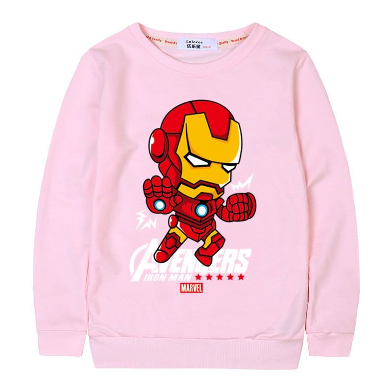 Áo Sweater cổ tròn dáng rộng in hình Iron man Marvel cá tính hợp thời trang | BigBuy360 - bigbuy360.vn
