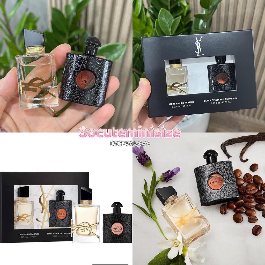Set nước hoa Mini YSSL Black Opium &amp; Libre Eau de Parfum Duo gồm 2 chai