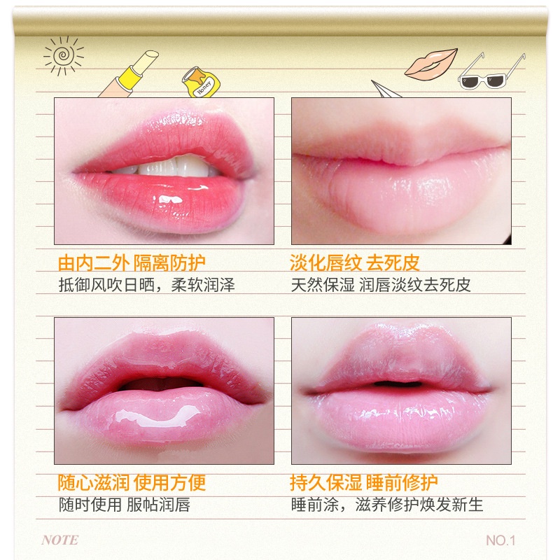 [Hàng mới về] Son dưỡng môi chiết xuất mật ong không màu dưỡng ẩm chống khô môi Meijixiuer