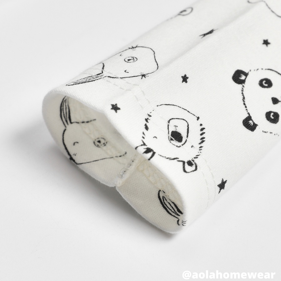Bộ dài tay cho bé trai bé gái thun cotton, pijama cho bé mặc ngủ Áo Lá Homewear BCD22