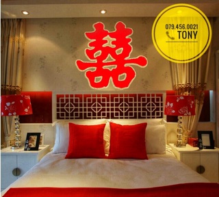 CHỮ SONG HỶ NHUNG VIỀN ÁNH KIM SIÊU SANG