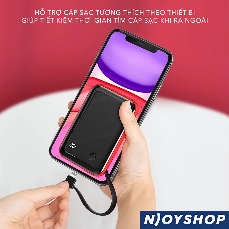 PIN SẠC DỰ PHÒNG MINI 10000MAH BASEUS MINI S DIGITAL DISPLAY CHÍNH HÃNG MÀN HÌNH LED | KÈM Dây sạc IPHONE TYPE C