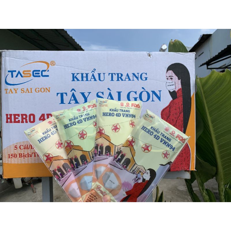 Khẩu trang 4D VNN94 Tây Sài Gòn (bịch 5 cái)