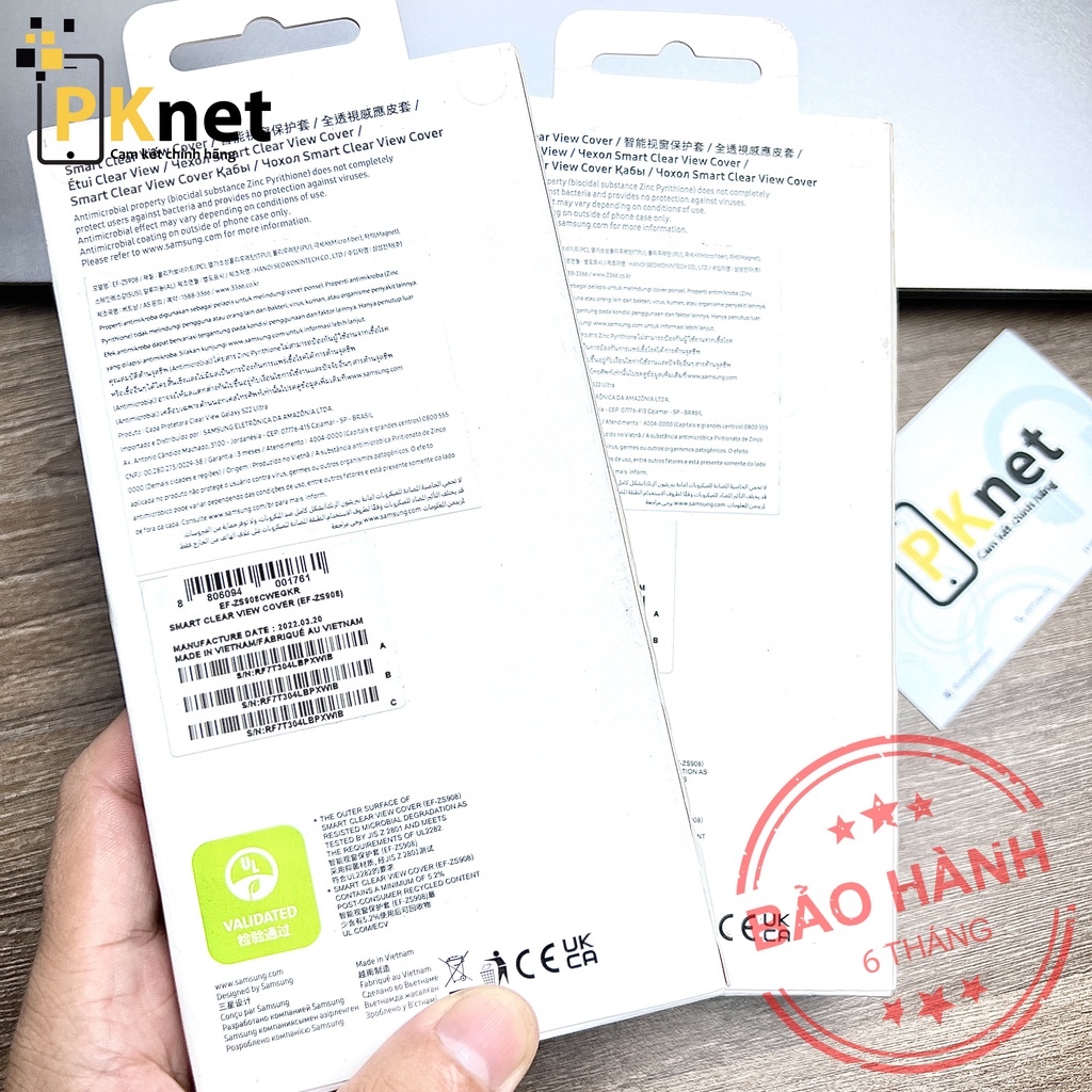 Bao da S22 Ultra Smart Clear View Cover  Chính Hãng Samsung Việt Nam, Fullbox, Nguyên Seal, bảo hành lỗi 1 đổi 1