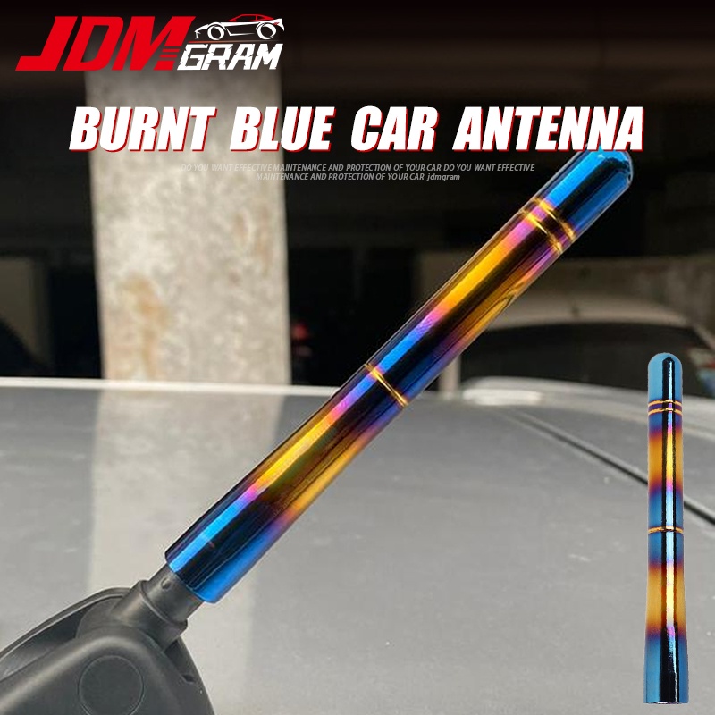 Ăng Ten Radio FM AM Mast Bằng Hợp Kim Nhôm Màu Xanh Dương 130mm Thông Dụng Cho Xe Hơi màu xanh lam cháy Ô tô Bộ thu chống thấm nước phổ thông trên nóc Ô tô Đài phát thanh cột âm thanh trên không với bộ chuyển đổi Phụ kiện ngoại thất ô tô