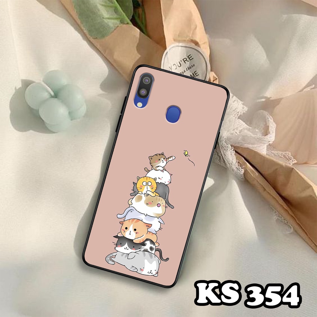 Ốp lưng Samsung M10 - Samsung M20 - Samsung M21 - Ốp in hình Cat&amp;Bear đáng yêu - Chất liệu TPU siêu bền