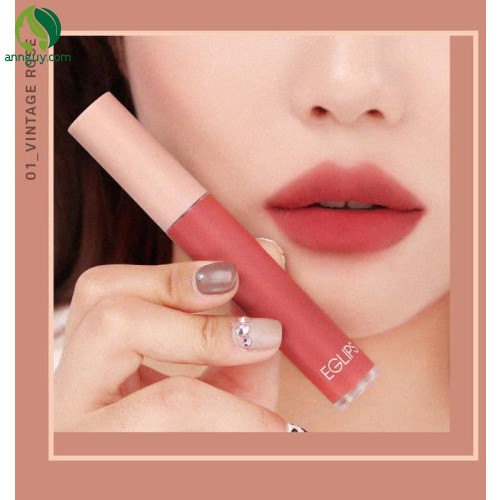 Son kem Eglips Fit Tint siêu lì 4g - 01 Vintage Rose - Màu cánh hoa hồng khô