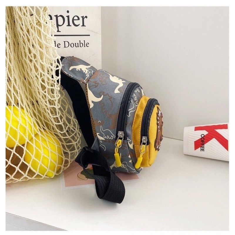 Túi ,balo mini đeo chéo khủng long cho bé trai, bé gái - Vải dù.