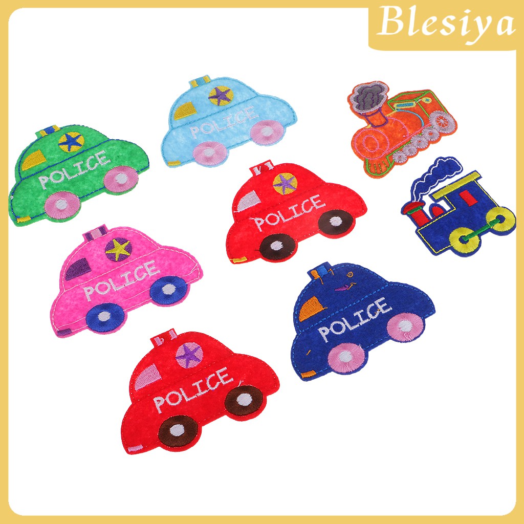 Set 8 Sticker Ủi Thêu Hình Xe Hơi