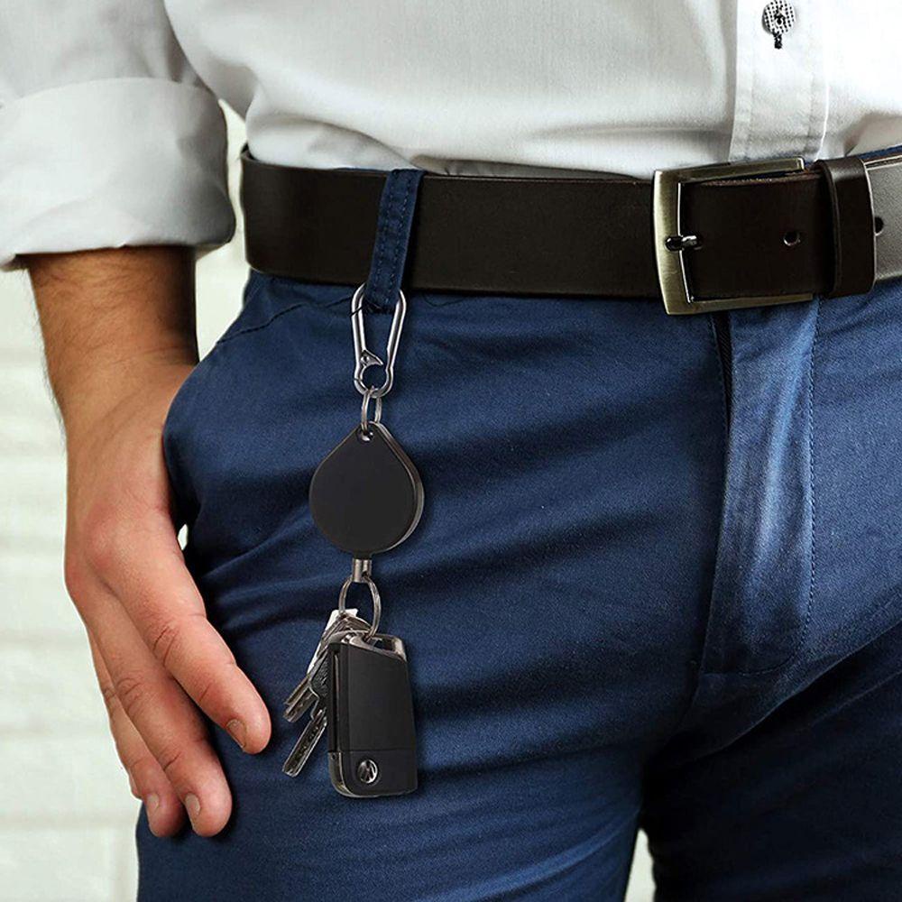 1 Móc Treo Chìa Khóa/Thẻ ID/Thẻ ID Có Thể Thu Gọn Thiết Kế Thu Gọn Tiện Dụng