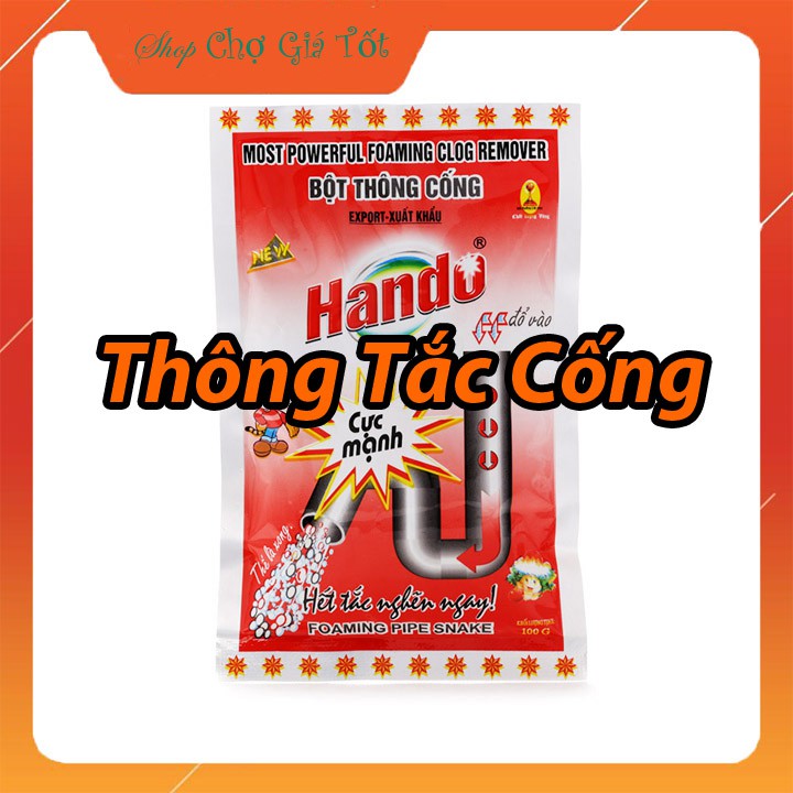 Bột thông cống xuất khẩu Hando 100Gr [Không dùng khi tắc bằng chất thải vô cơ]