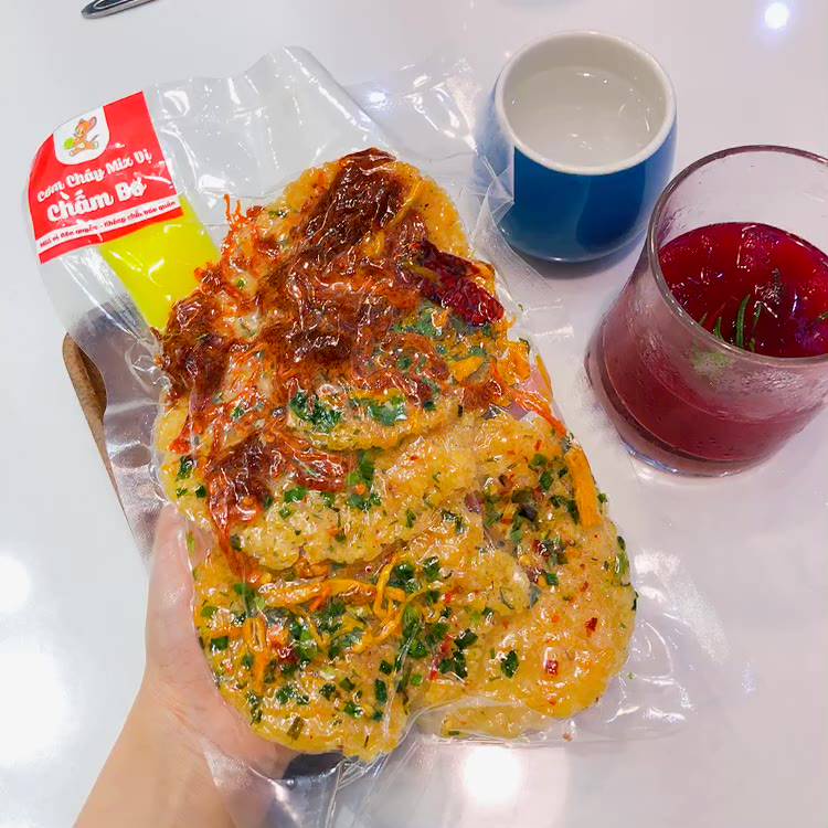 Cơm Cháy Chiên Mắm Hành Ớt Giòn Cay loại 1-Cơm Cháy Topping Khô Bò,Khô Gà,Bơ-Thiên Đường Ăn Vặt/Snack Cô Tấm