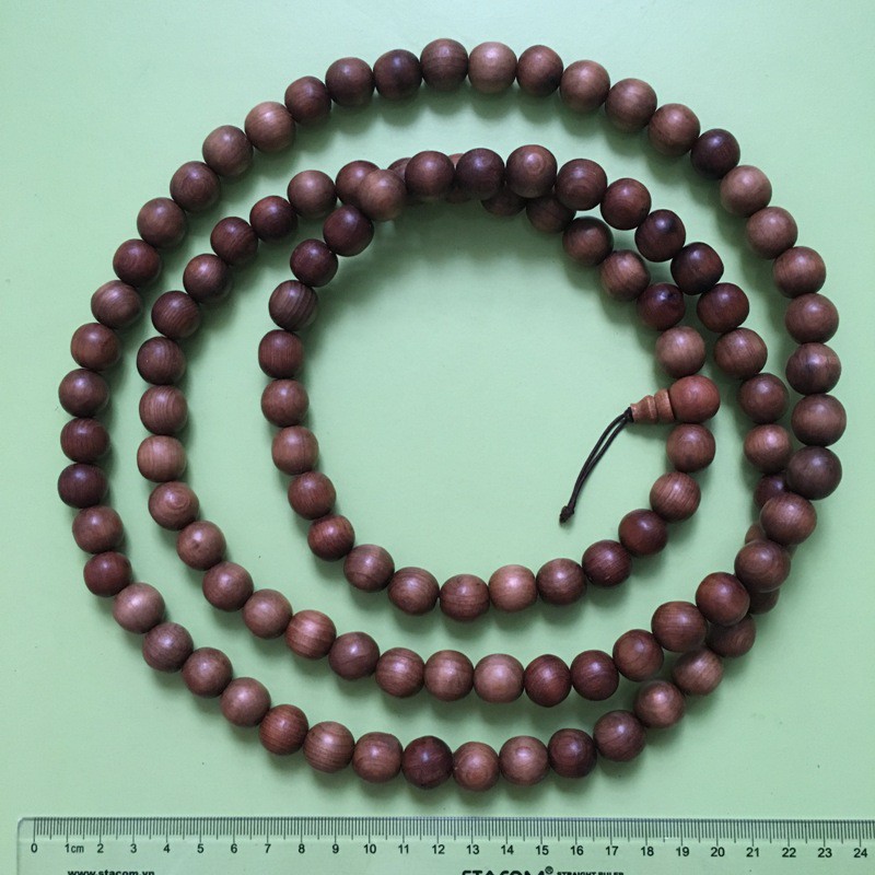 Chuỗi tràng hạt niệm Phật  gỗ ngọc am cao cấp (TH06: 108 hạt 11ly dài 156cm)