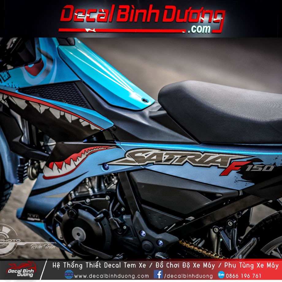Tem Trùm Suzuki Satria 🍀 FREE SHIP 🍀 Màu Sắc 85% - Xanh Đen