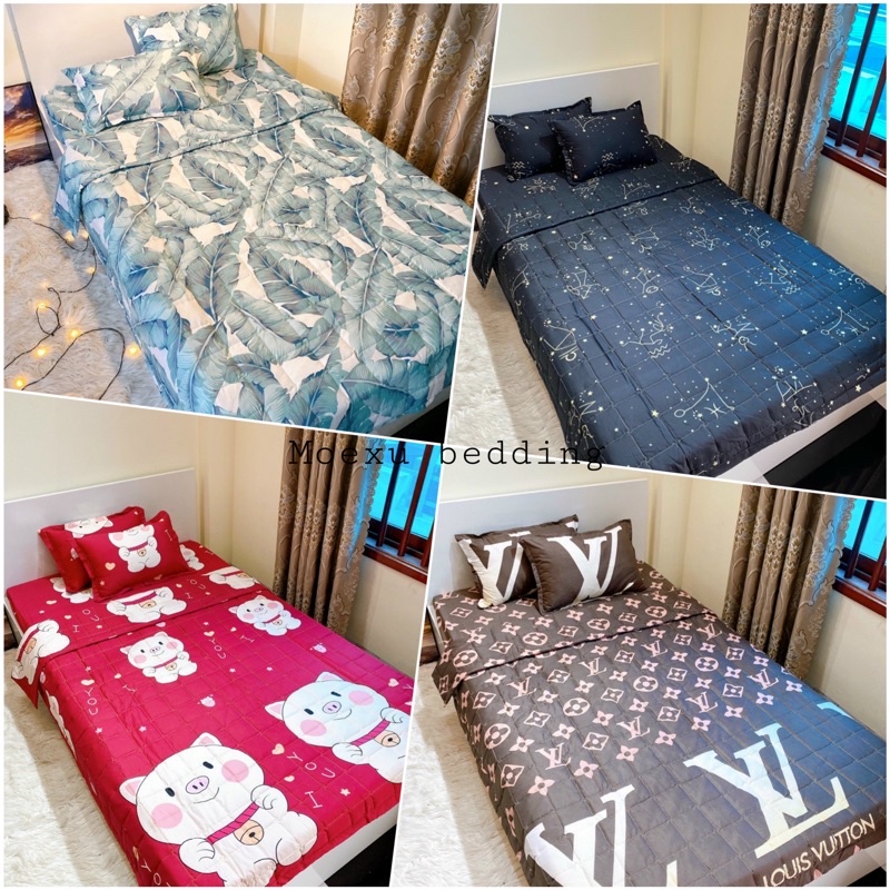 Chăn hè 3 lớp cotton đũi poly mềm mịn mát 1m9x2m1 hoạ tiết đáng yêu dùng cho mùa xuân hạ thu