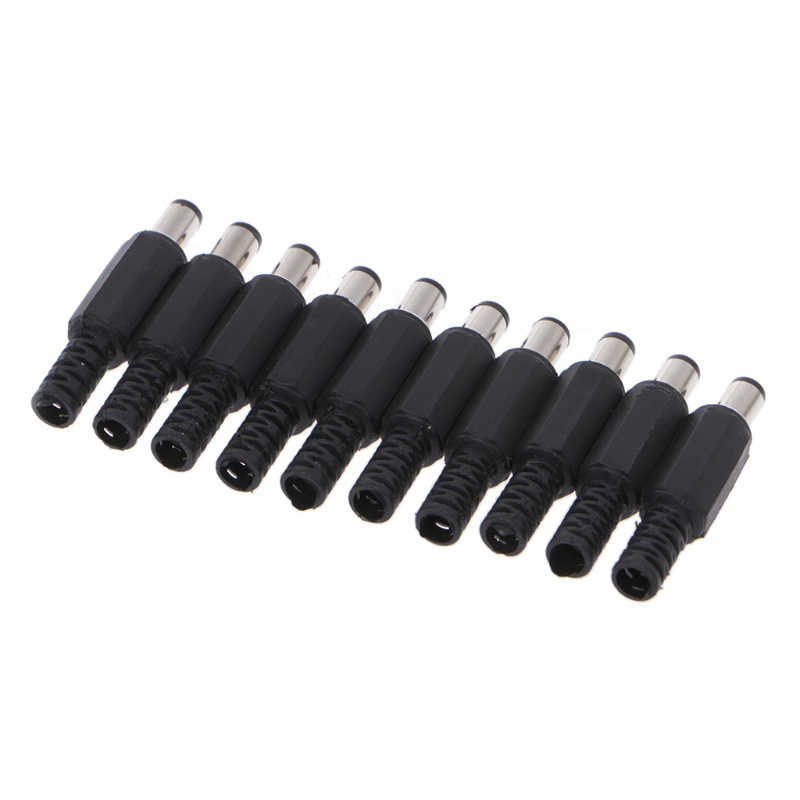 Bộ 10 Đầu Nối Phích Cắm DC In-Line Bằng Nhựa 5x2 5mm