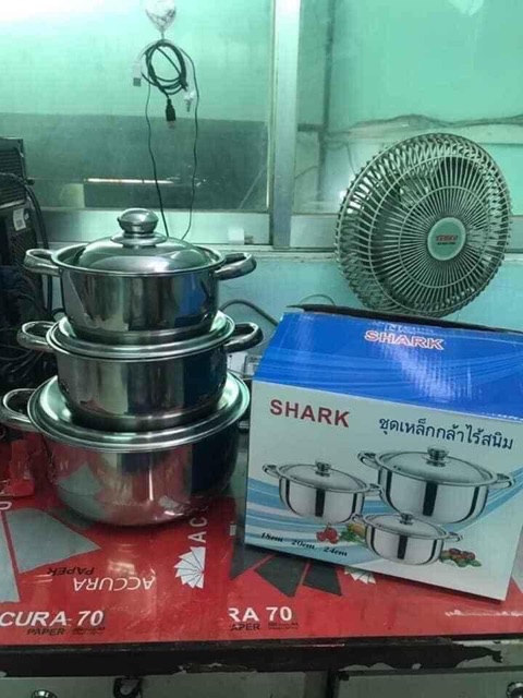 Bộ nồi SHARP inox dùng cho mọi loại bếp ( 16cm, 20cm, 24cm )