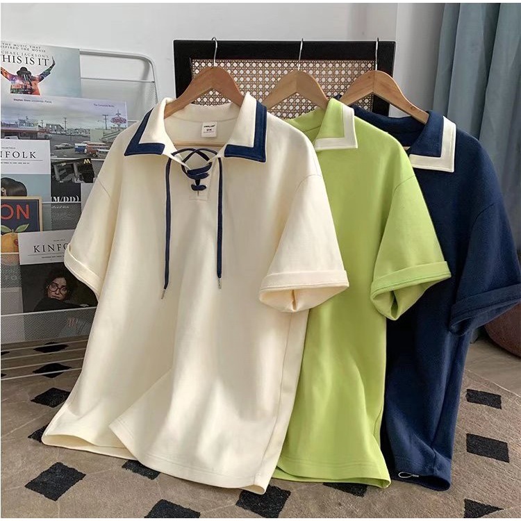 Áo Thun Polo Tay Ngắn Phong Cách Thời Trang Hàn Quốc Dành Cho Nam Nữ  áo thun có cổ nữ cao cấp áo thun polo nữ