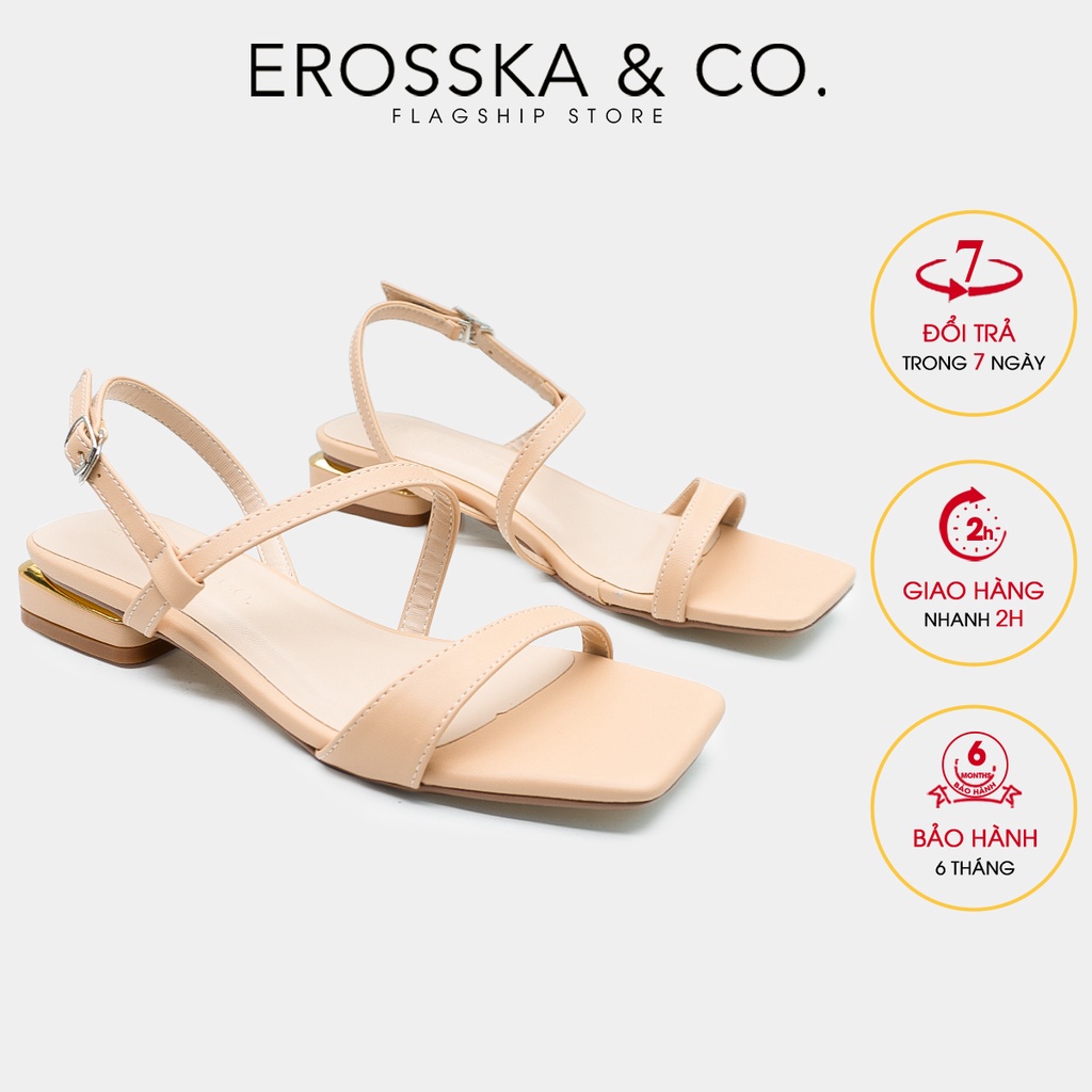 Erosska - Giày sandal cao gót quai mảnh thời trang công sở cao 2,5cm màu nude - EB039